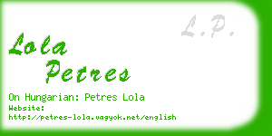 lola petres business card